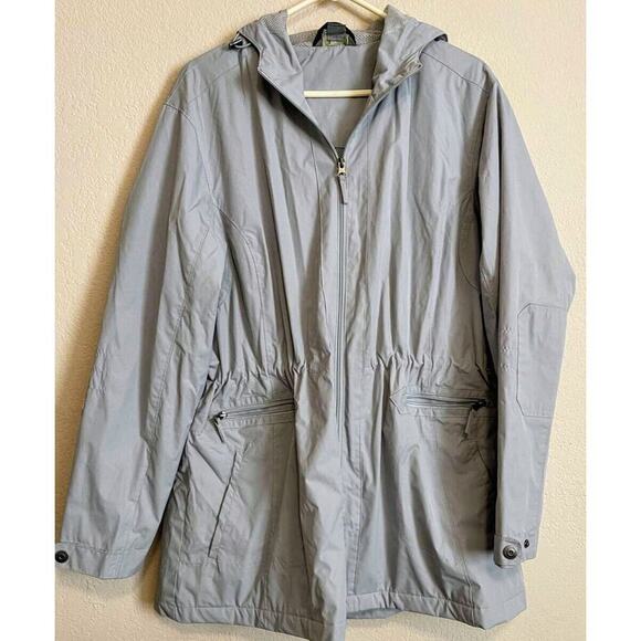 Natural Reflections Gray Hooded Vented Rain Coat Windbreaker Jacket XXL - Picture 1 of 10
